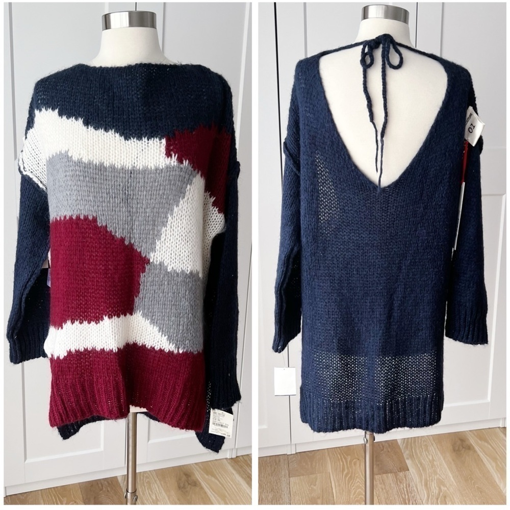 Semicouture Low Back Oversized Mohair Sweater Sz. Small Nwt